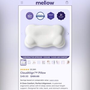 New in packaging! Mellow Cloud Align Pillows (set of 2)